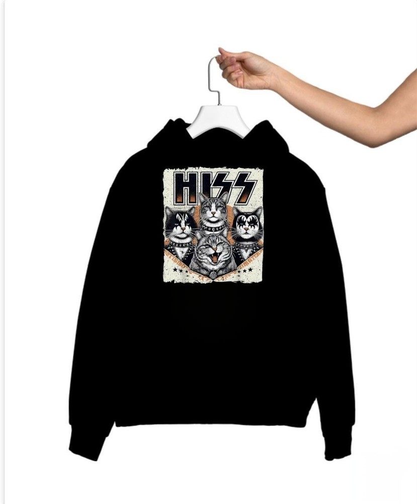 Cat Hiss Funny Cat Lover Cat Graphic Print Mens Sweatshirt Hoodie S M L XL 234XL