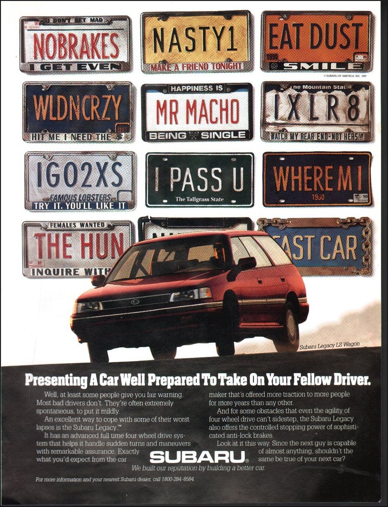 1991 Vintage ad Subaru Legacy LS Wagon retro car Auto Vehicle Red Tags  12/10/24