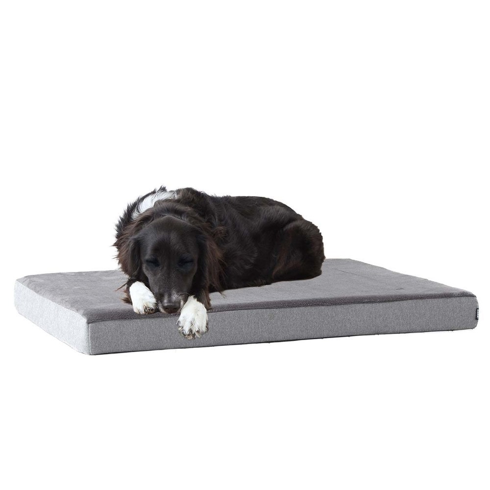 Barkbox Memory Foam Platform Dog Bed - Orthopedic Joint Relief Med 29x18x3 Gray