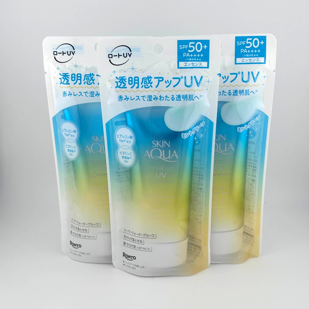 US Seller Skin Aqua Tone Up UV Essence Mint Green 80g 3-Pack
