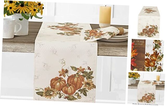 Pumpkin Harvest Bordered Thanksgiving FabricTable 70
