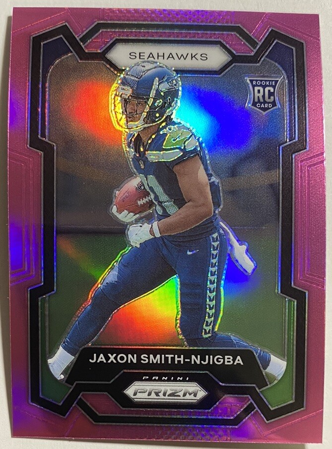2023 Panini Prizm Jaxon Smith-Njigba Pink Prizm Parallel Rookie RC #390 Seahawks