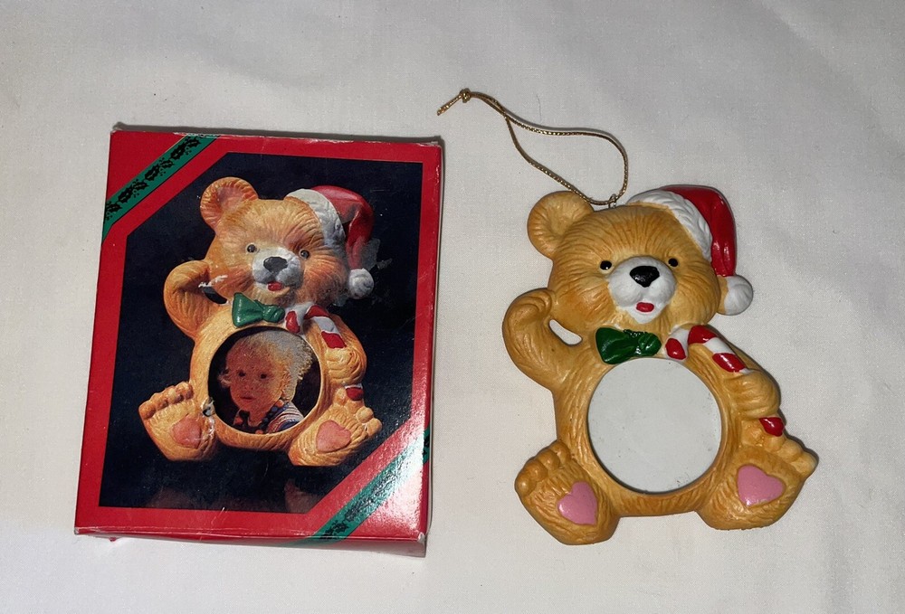 Hills Bear Ornament With Photo Frame In Original Box