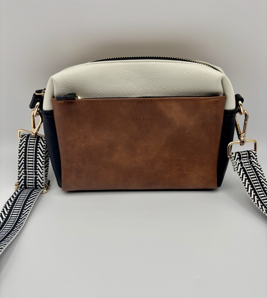 BOSTANTEN Small Crossbody Purse for Women Triple Zip Cell Phone Leather Handbag