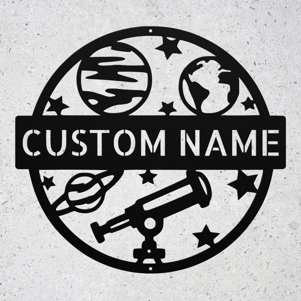 Personalized Astronomy Metal Sign Custom Name Wall Decor Gift for Space Lovers