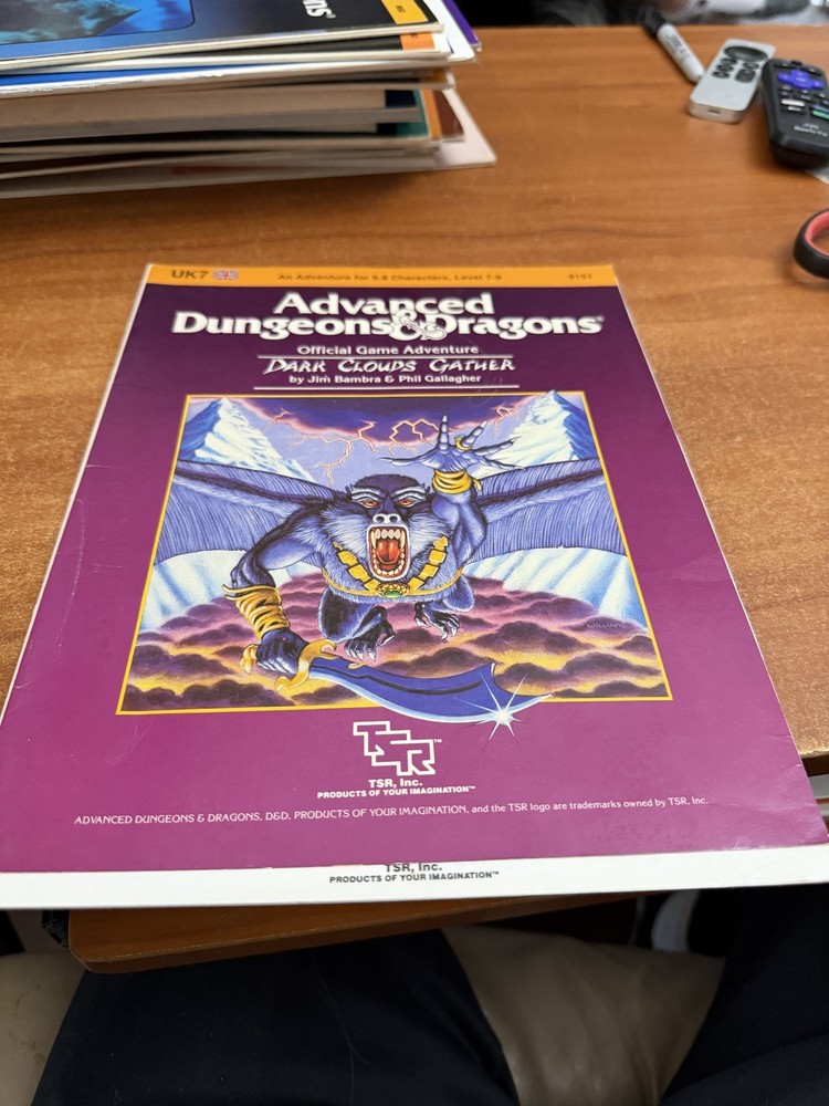 DARK CLOUDS Gather Advanced Dungeons & Dragons 1985 Module UK7 #9151 VG