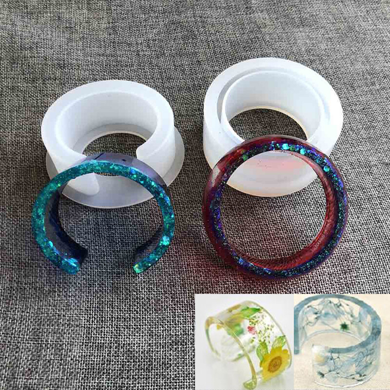Round Open Cuff Silicone Mold for Resin Bracelet Bangle DIY Jewelry Crafting