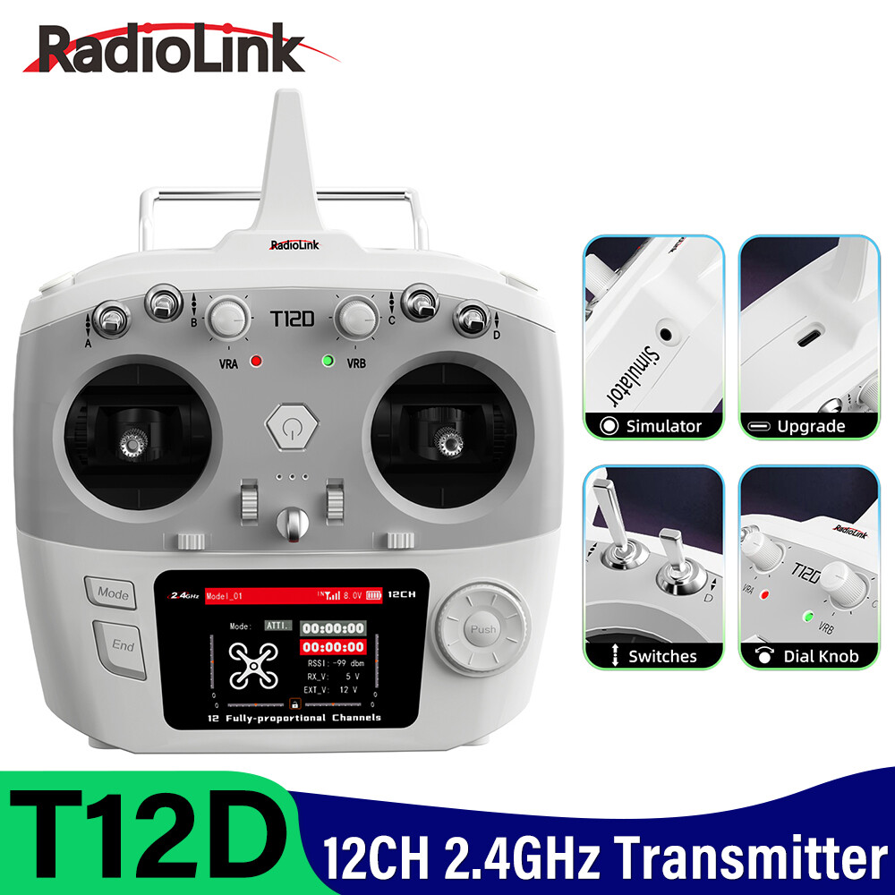 RadioLink T12D 12CH RC Transmitter 2.4G Remote Controller for Airplane Boat Car