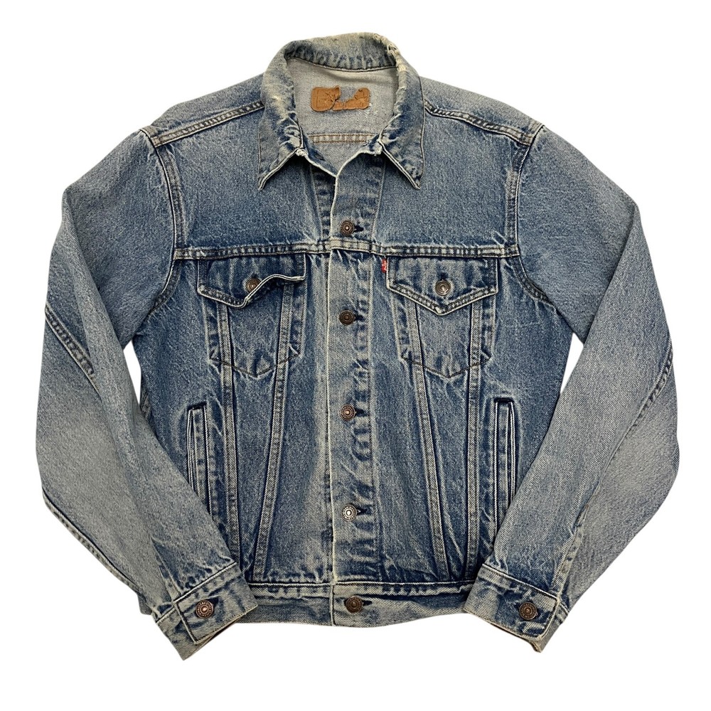 Vintage Levi Strauss Blue Denim Jacket 70506 0216 Red Tab Size 42r Made in USA