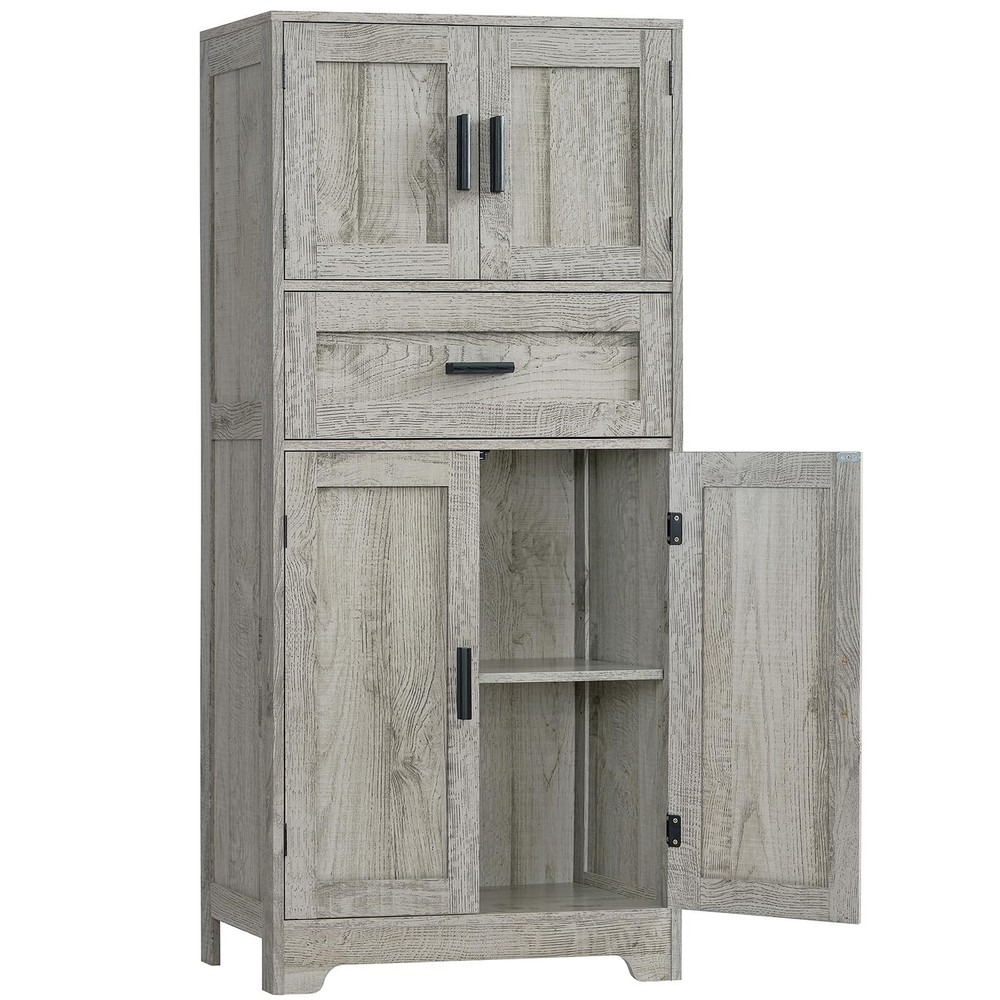 47.2-Inch Tall Bathroom Storage Cabinet with Adjustable Shelf & Spacious Drawer