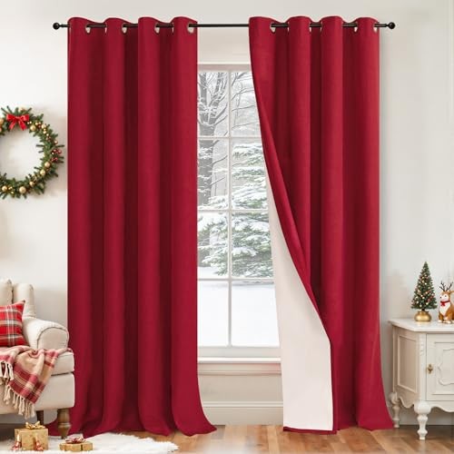 Linen Blackout Christmas Curtains for Living Room - 52