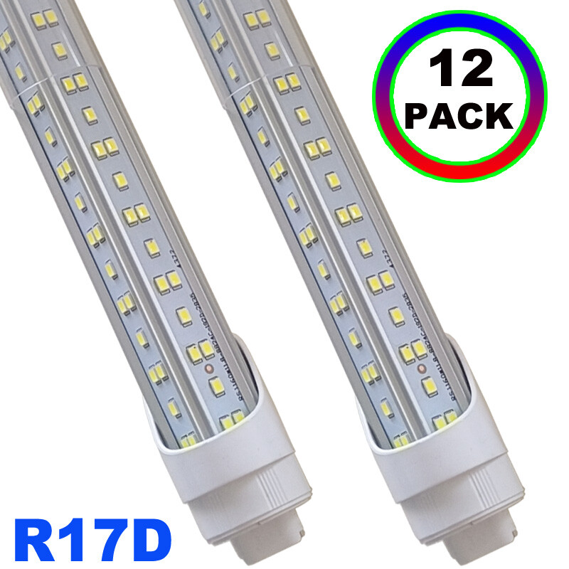 12Pack HO R17d T8 8Ft LED Shop Lights 144W 18000LM 8' LED Tube Light Bulbs 6500K