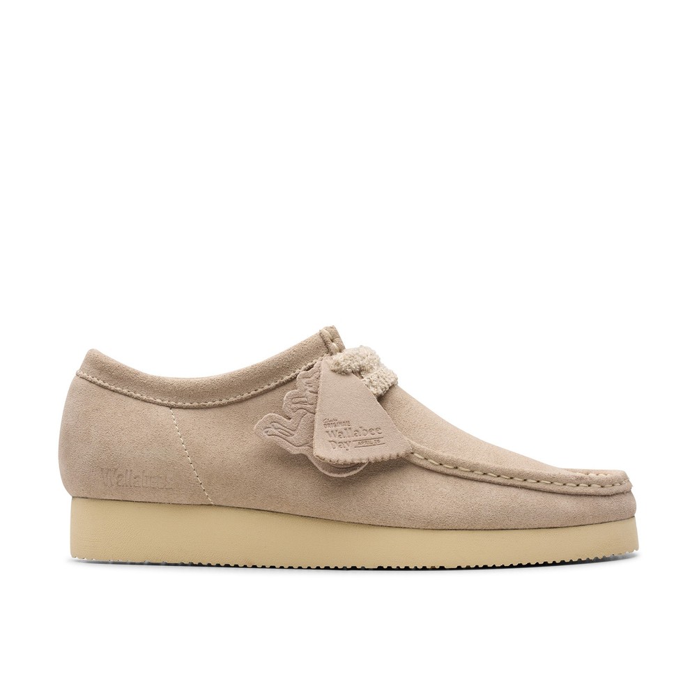 Clarks Wallabee Mens Beige Oxford Lace-Up Casual Shoes 2604 26182221