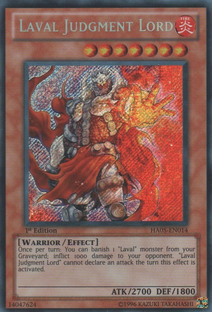 Laval Judgment Lord HA05-EN014 Secret Rare 1st Ed Heavily Played