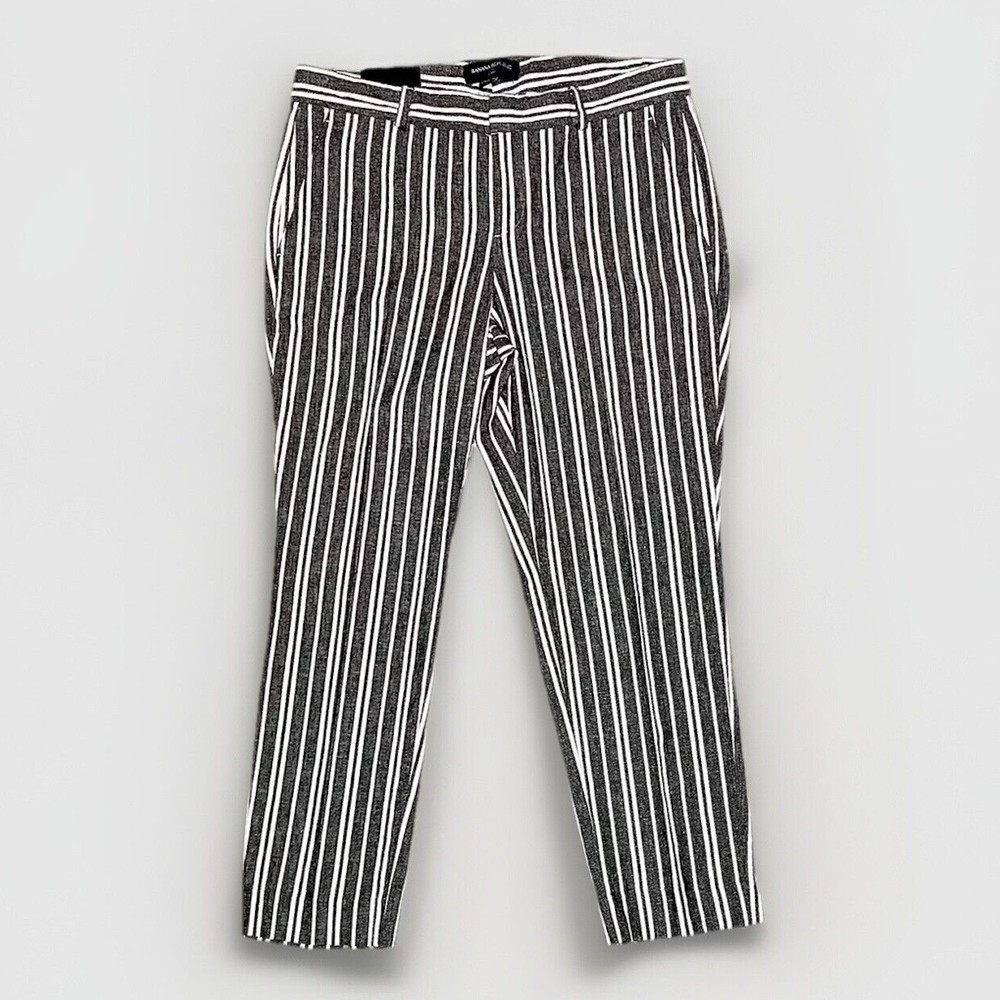 Sale! Banana Republic  Avery Striped Linen Blend Tailored Ankle Pant Size 4P