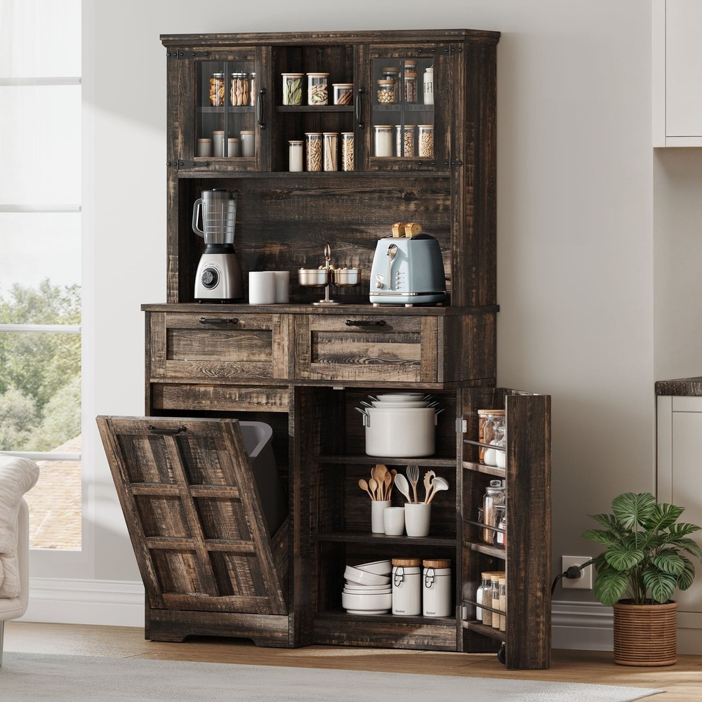 Rustic Farmhouse Pantry Cabinet for Kitchen Storage