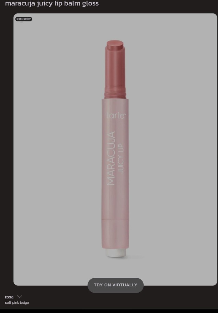 Tarte Maracuja Juicy Lip Balm Gloss Full Size Rose 2.7g New