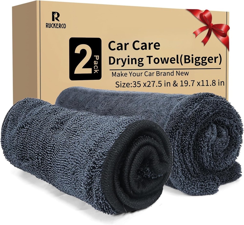 Microfiber Towels for Cars 2-Pack, 1300 GSM Ultra-Soft Microfiber, 35