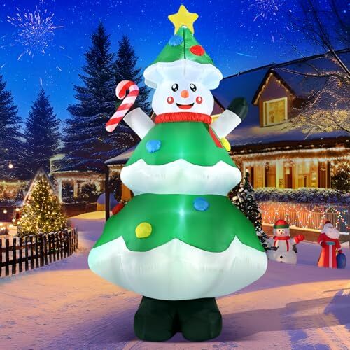 9 FT Christmas Inflatables Outdoor Decorations, Irrantan 9FT Christmas Tree