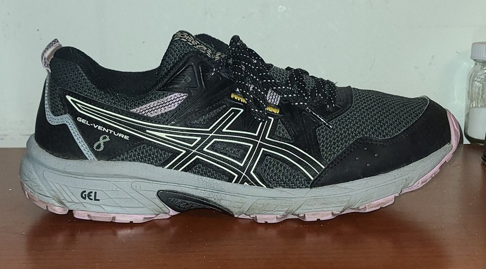 ASICS Women's Shoes Sz.9.5 Gel Venture 8 Sneakers Black Lavender Lace-Up