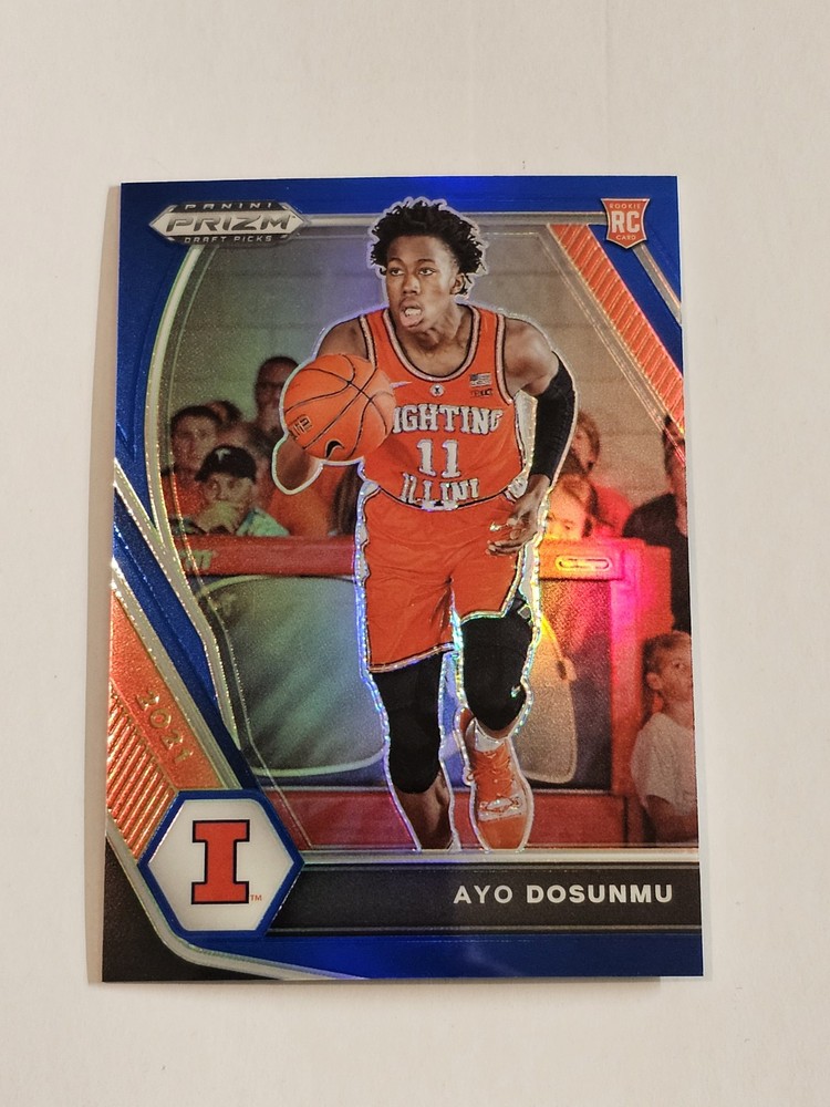 2021-22 Panini Prizm Draft Picks Ayo Dosunmu Blue Prizm /199 Bulls Rookie Card