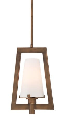 Designers Fountain 87930 Gold Hyde Park 1-Light Pendant With Opal Shade