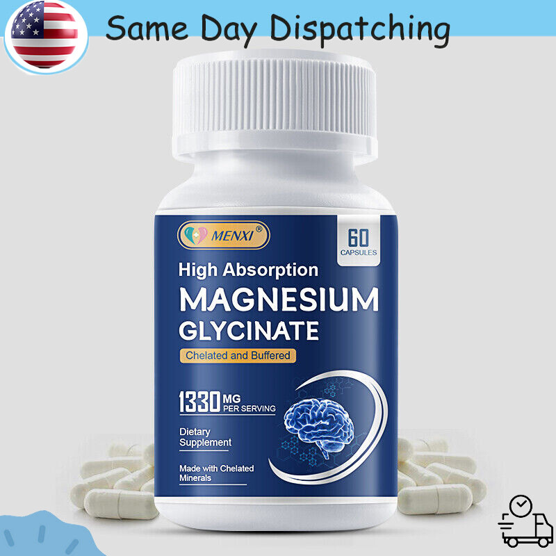 Magnesium Glycinate Capsules 1330mg For Improved Sleep, Stress & Anxiety Relief