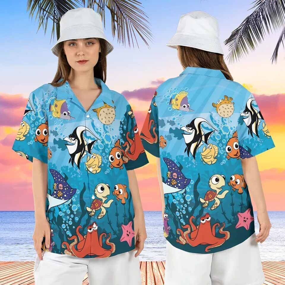 Finding Nemo Hawaiian 3D Shirt Nemo Marlin Dory Crush 3D Shirt
