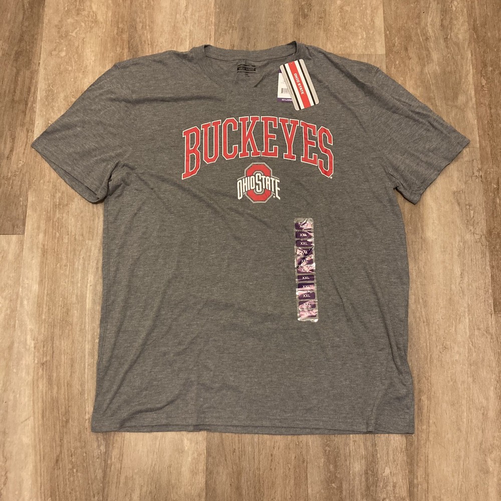 Men’s NCAA Ohio State University Buckeyes Gray Short Sleeve T-shirt Sz XXL