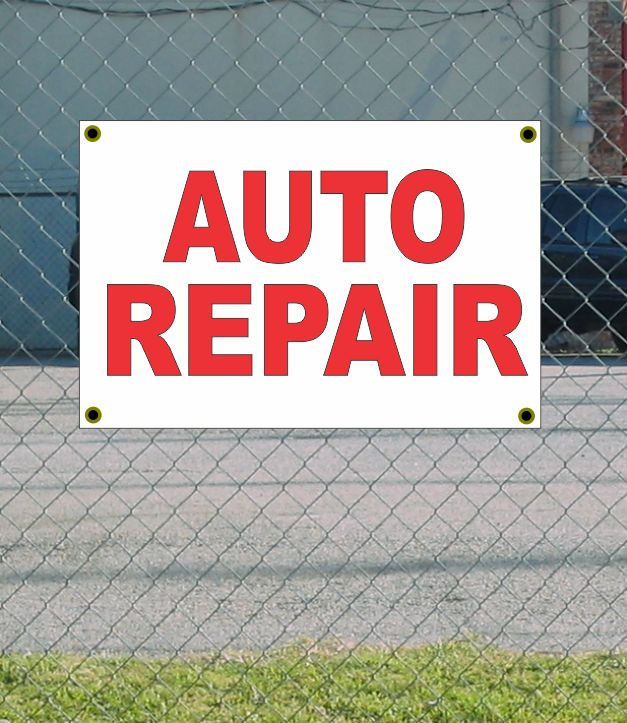 2x3 Auto Repair Red & White Banner Discount New Size Price