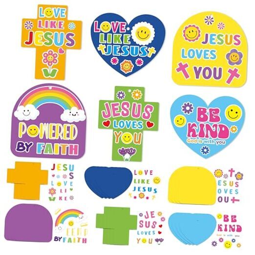 24Set Jesus Christian Religious Crafts for Kids Bulk Sunday School Crafts Kit