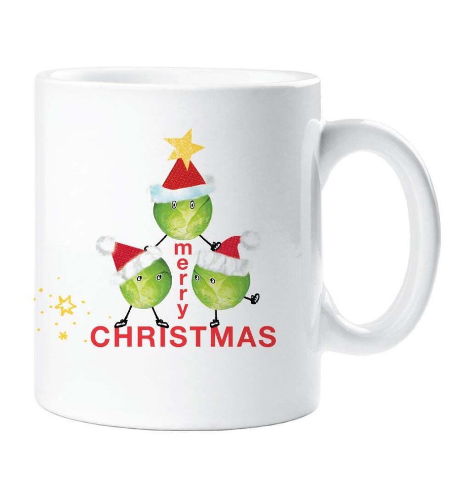 Merry Christmas Mug Sprouts Novelty Cup Stocking Filler Festive