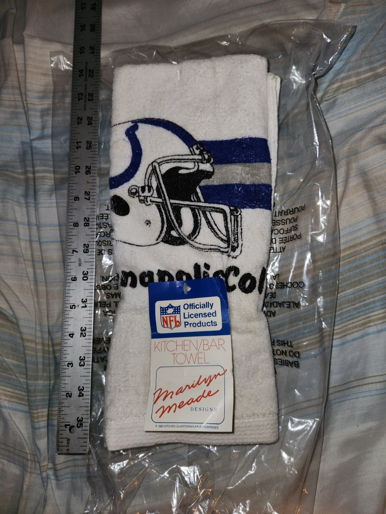 INDIANAPOLIS COLTS 1985 MARILYN MEADE DESIGNS WHITE KITCHEN BAR HAND TOWEL NEW