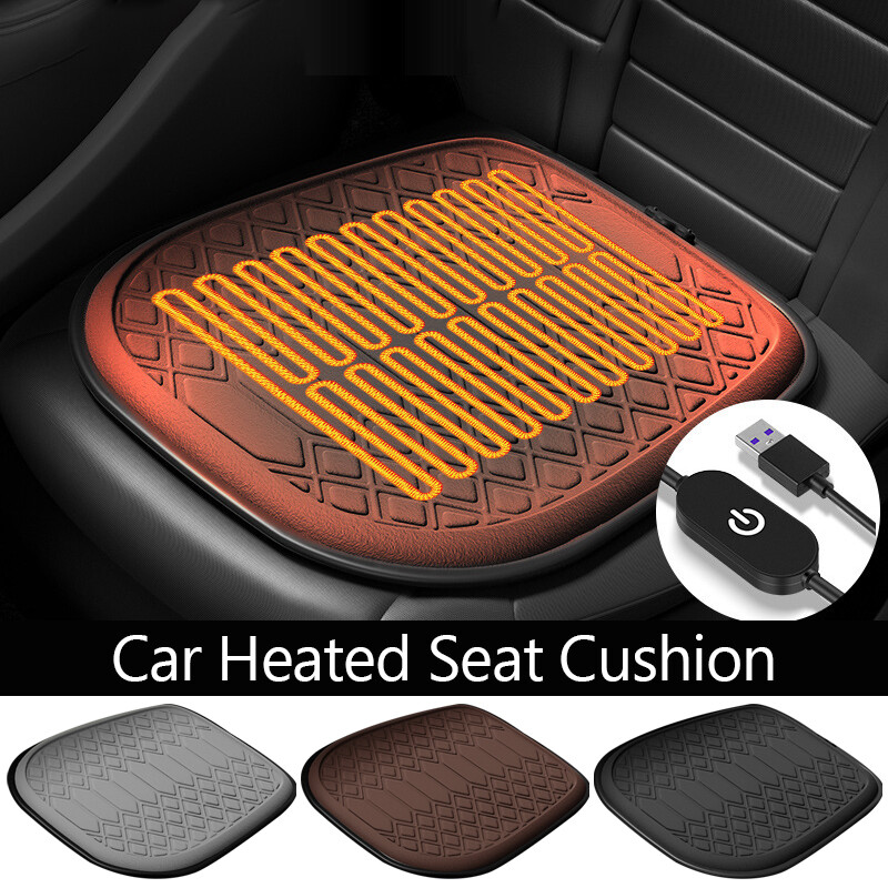 12V USB Power Supply Heated Car Seat Cushion Winter Warmer Seat Heating Pads