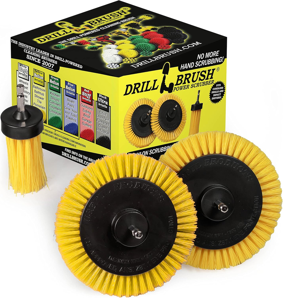 3-Pack Tile & Grout Cleaning Drill Brush Power Scrubber Set