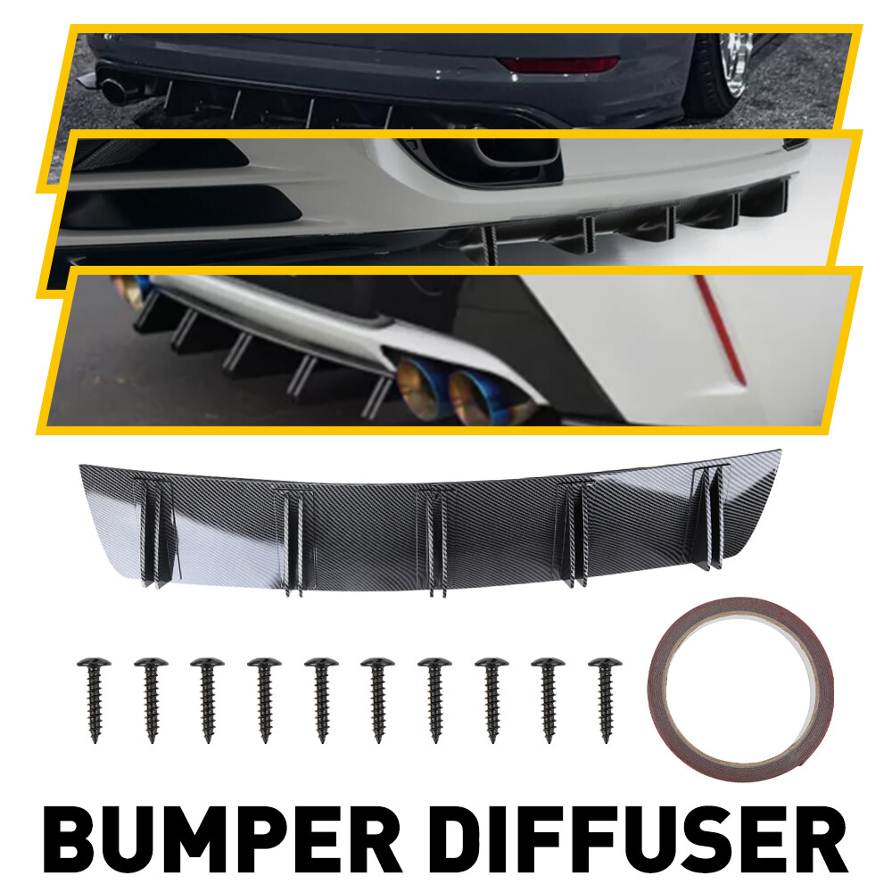 For Dodge Charger Carbon 10 Fiber Fin Rear Diffuser Bumper Splitter Body Spoiler