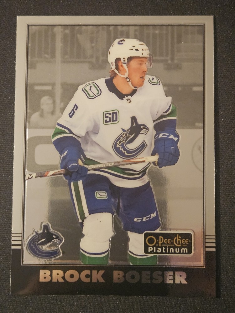 2020-21 OPC Platinum Brock Boeser Retro Vancouver Canucks Hockey Card