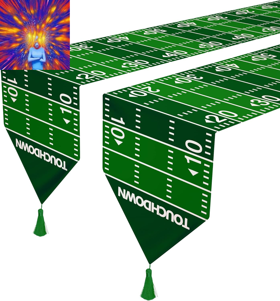 2 Pack Football Kitchen Table Runner -12 X71 Table Runner American Football Cour