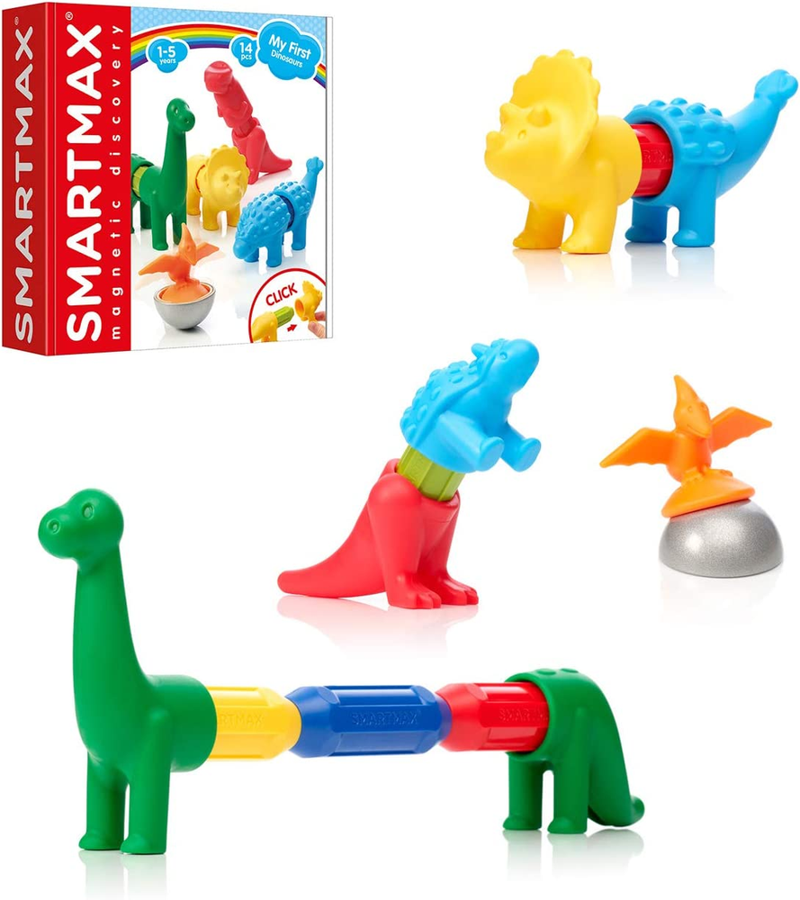 My First STEM Magnetic Dinosaur Building Set with Soft Animal Figures  