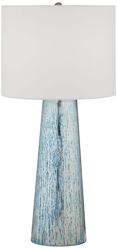 Marcus 30in Modern Coastal Table Lamp with Hand-Applied Blue Mercury Glass Finish