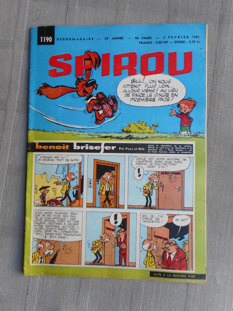 Hebdo Le Journal De Spirou N°1190 1961 In Good Condition