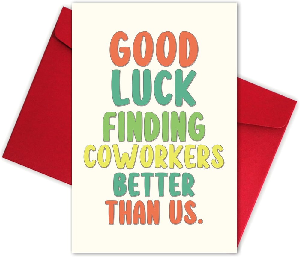 Funny Leaving Card for Him Her, Humor Going Away Gifts for Coworker Colleagues,
