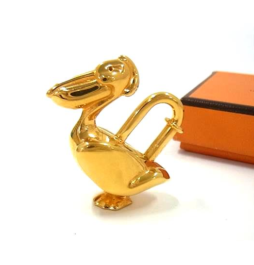 Hermes Cadena Pelican Lock Gold GP Bag Charm Padlock 3.7cm Accessory JPN
