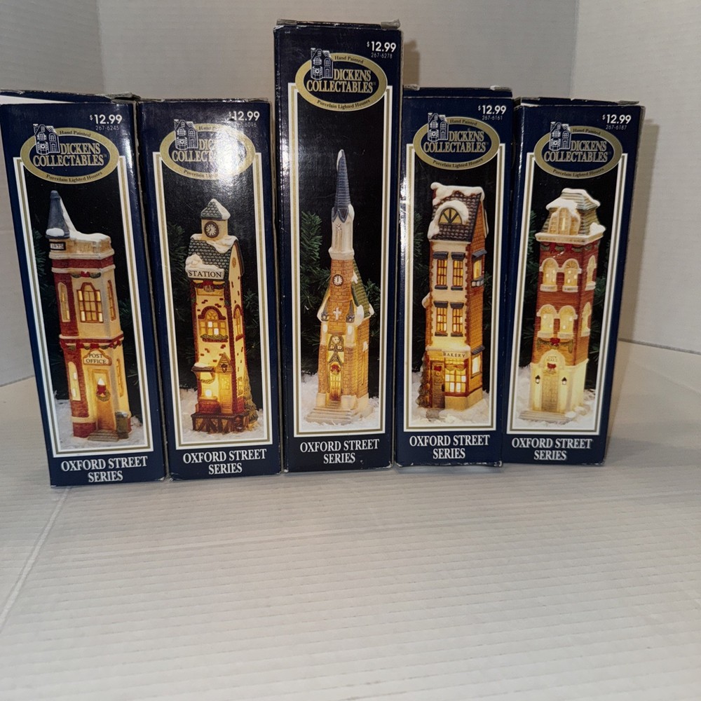 Vintage Dickens Oxford Street Porcelain Collectibles Set of 5