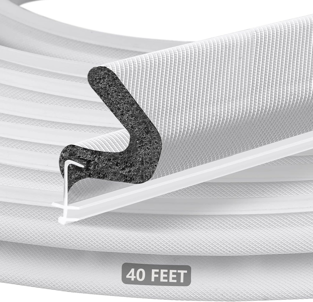 40FT Extra Long Kerf Weather Stripping Door Seal for Large Gaps and Easy Install