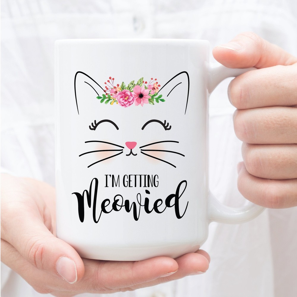 Meowied Mug Cute Cat-Themed Engagement Gift for Bride-To-Be or Fiance Newlywed Present