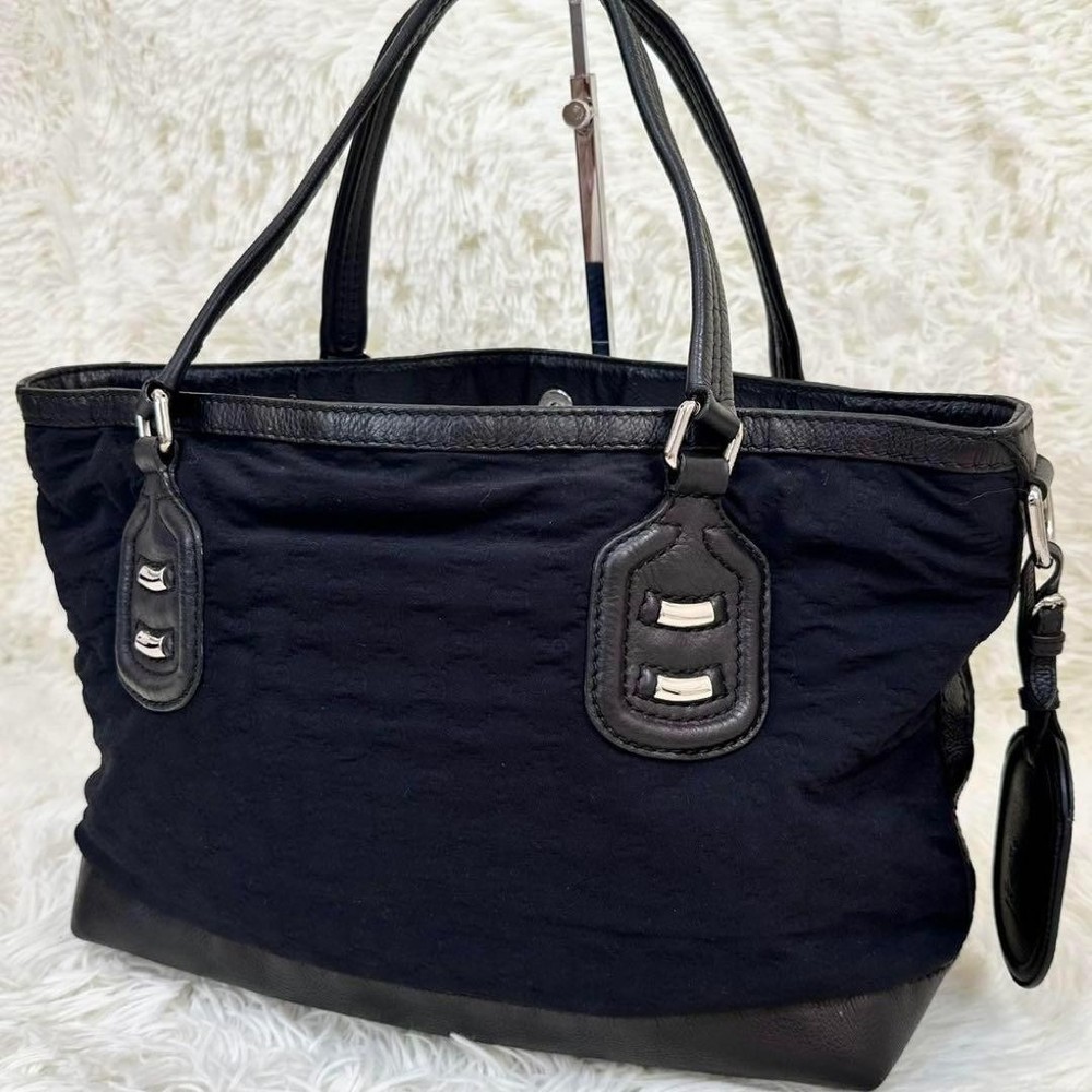 Gucci GG Neoprene Tote Bag with A4 Charm in Black Luxury Handbag