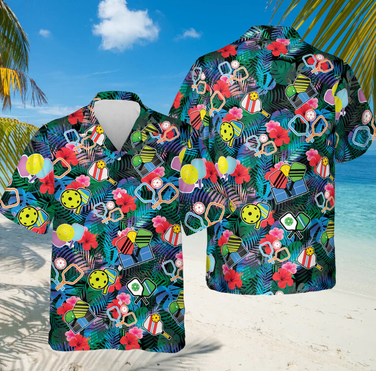 Pickleball Tropical Hawaiian Shirt 3D Full Printed Sport Hawaii Beach Shirt