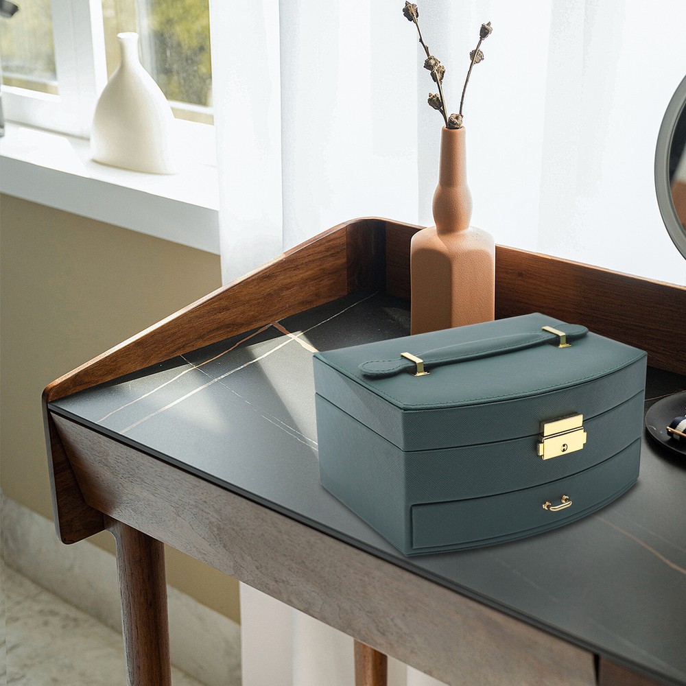 Large Jewelry Storage Case Jewelry Box Organizer for Women Girls w/ 2 Drawers US