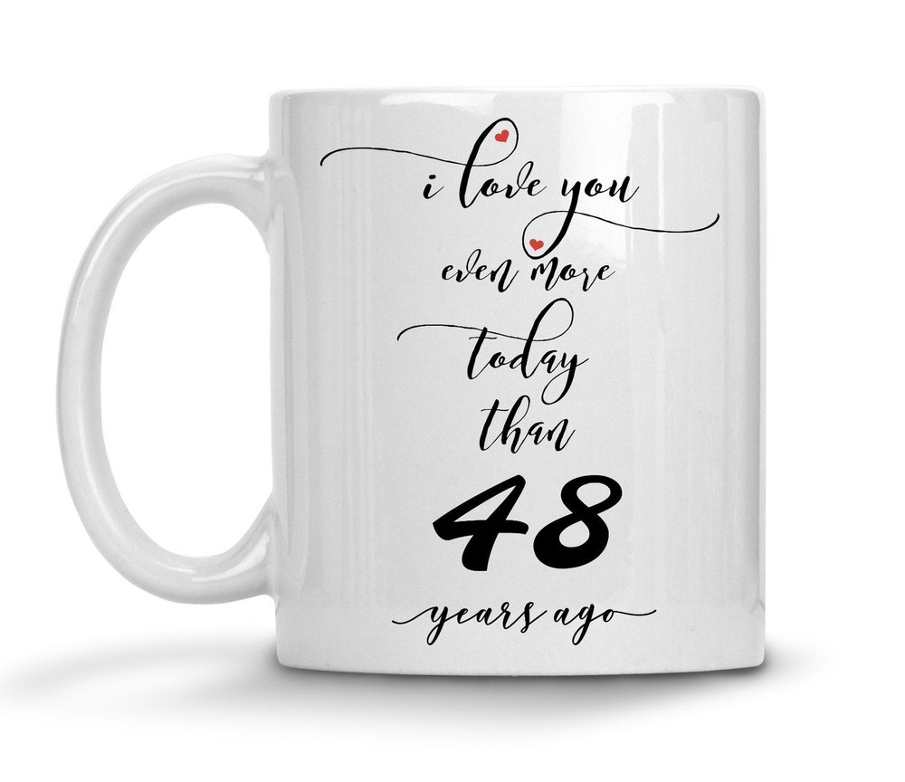 48th Wedding Anniversary Gift For Him Personalized Anniversary Mug 48 Year